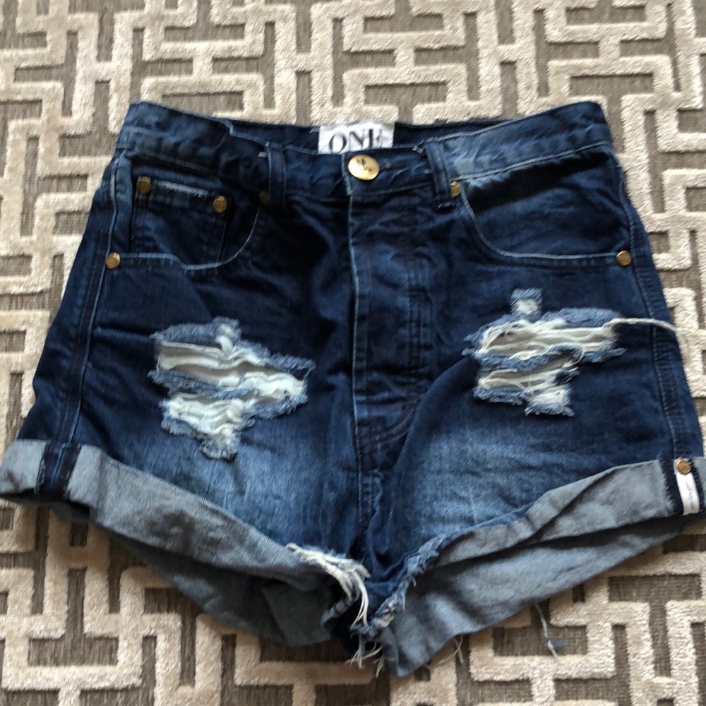 Ladies denim jean shorts
